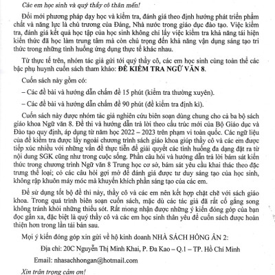 Đề Kiểm Tra Ngữ Văn 8 - 15 Phút - Giữa Kì - Cuối Kì (Dùng Chung Cho Các Bộ SGK Hiện Hành) _HA