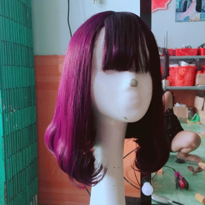 Tóc giả nguyên đầu cúp cao cấp- tặng lưới chùm tóc- hình thật