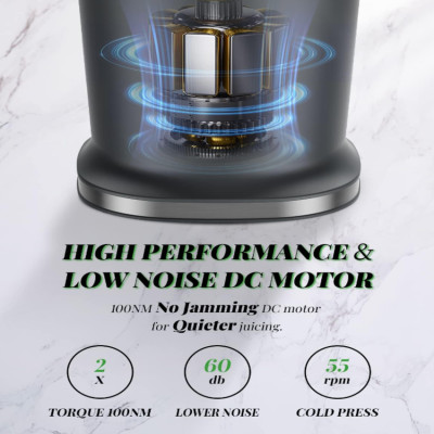 Máy ép trái cây tốc độ chậm Biolomix SJ-017,  chất liệu vỏ nhựa Tritan an toàn, dễ vệ sinh- Hàng chính hãng