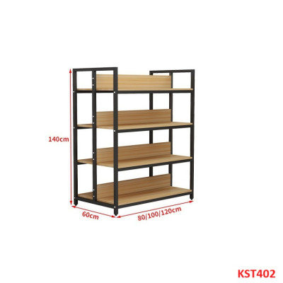 Kệ trưng bày sản phẩm, hàng hóa , kệ trang trí khung sắt mặt gỗ KST402 - Nội thất lắp ráp Viễn Đông Adv