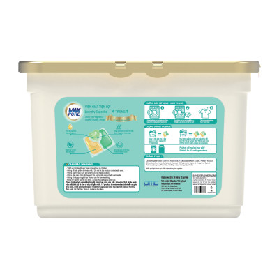 Hộp Viên Giặt Maxpure Hương Huyền Thoại 30v tặng 1 vỉ viên treo bồn cầu Evershine hương Chanh