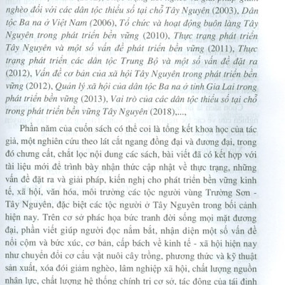 Góp Phần Nghiên Cứu Phát Triển Bền Vững Các Dân Tộc Thiểu Số Tại Chỗ Vùng Trường Sơn Tây Nguyên