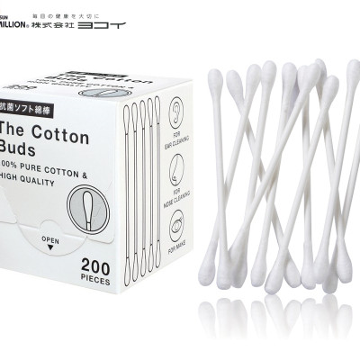 Combo 03 Hộp 200 tăm bông mềm kháng khuẩn Sanritsu - Made in Japan