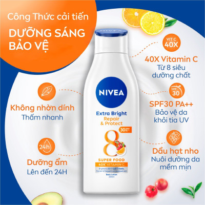 Sữa Dưỡng Thể dưỡng sáng giúp phục hồi và chống nắng (200 ml) - 88310