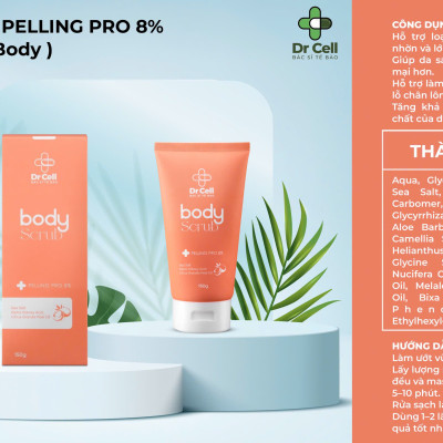 Tẩy Da Chết Body AHA Dr Cell 150g hỗ trợ làm sạch da chết giúp da sáng mịn - Hàng Chính Hãng