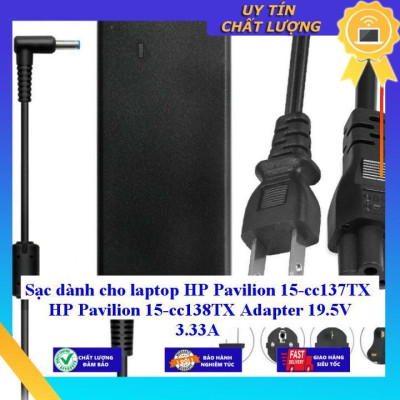 Sạc dùng cho laptop HP Pavilion 15-cc137TX HP Pavilion 15-cc138TX Adapter 19.5V 3.33A - Hàng Nhập Khẩu New Seal