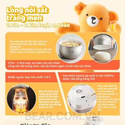 Nồi cơm điện 1L Bear DFB-H30A3 (RC-4H30S) Hàng Chính Hãng