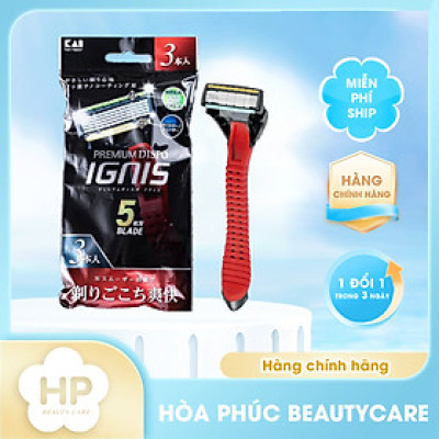 Dao Cạo Râu Thân Nhựa 5 Lưỡi Kép Kai Ignix Travel 0638-GA0017X4 (Set 3 cây)