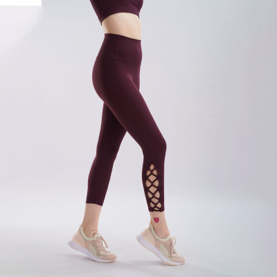 Set đồ tập yoga gym Hibi Sports H142 quần lửng lưng cao, áo bra dây đan kèm mút ngực