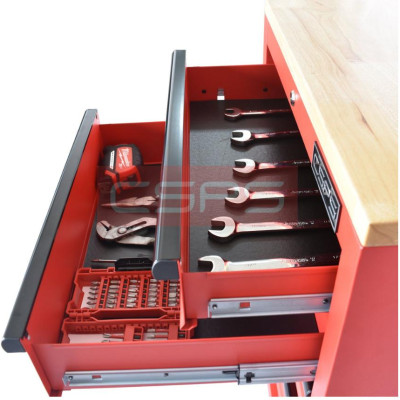 Tủ dụng cụ CSPS 61cm - 04 hộc kéo màu đỏ có chân tăng chỉnh chiều cao