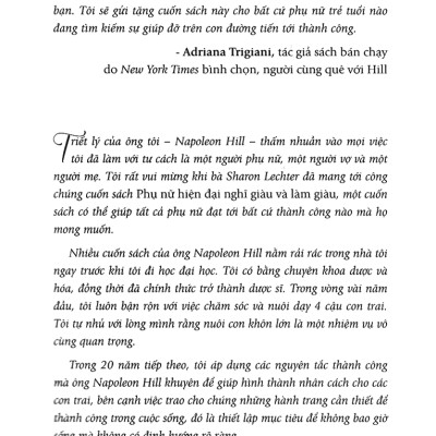 Phụ Nữ Hiện Đại Nghĩ Giàu Và Làm Giàu - Think And Grow Rich For Women - FN