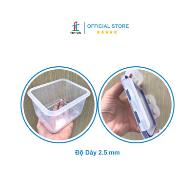 [TẶNG KHAY RÁO NƯỚC] Hộp Đựng Thực Phẩm VIETSON 450ml Nắp Khóa 4 Cạnh Kín Hơi