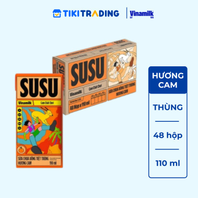 Sữa chua uống hương cam Vinamilk Susu - Thùng 48 hộp 110ml.