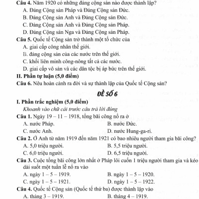 Đề Kiểm Tra, Đánh Giá Lịch Sử 9 (Bám Sát SGK Kết Nối Tri Thức Với Cuộc Sống) - HA