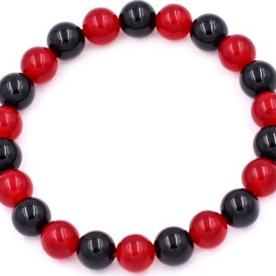 Vòng tay Thạch Anh Đỏ mix Thạch Anh Đen 8 ly 22 hạt - Chuỗi đeo tay phong thủy - Chuỗi đeo tay size nhỏ