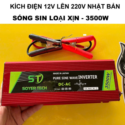 Kích Điện Inverter Cao Cấp Nhật Bản – 12V Lên 220V, Công Suất 3500W, An Toàn Tiết Kiệm