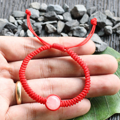 Vòng Tay Kết Dây Hạt Đá Thạch Anh Hồng Ngọc Quý Gemstones GA15