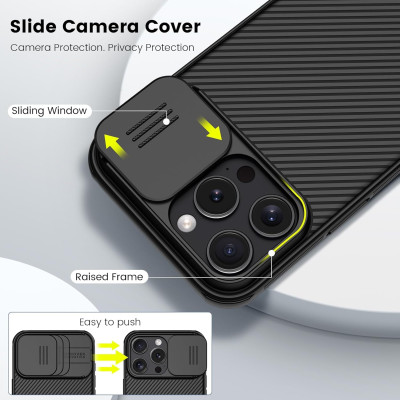 Ốp Nillkin bảo vệ Camera cho iPhone 16 Plus Pro Max Nillkin Camshield Pro nắp đậy bảo vệ Camera - Hàng Chính Hãng