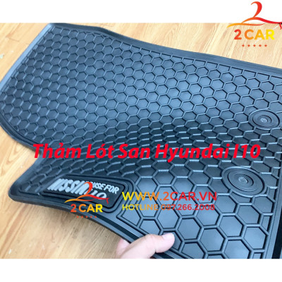 Thảm sàn, lót sàn xe HYUNDAI I10 chất liệu cao su đúc, không mùi, không thấm nước – Mẫu Nissin chữ trắng