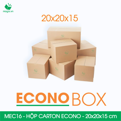 MEC16 - 20x20x15 cm - Combo 60 thùng hộp carton trơn siêu tiết kiệm ECONO