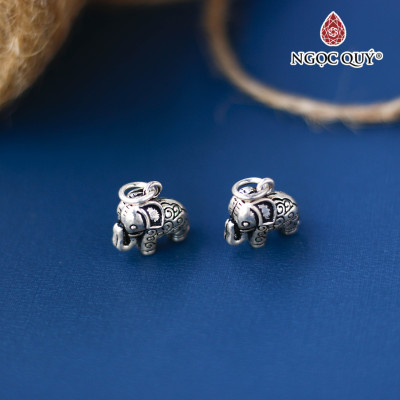 Charm bạc con voi treo - Ngọc Quý Gemstones
