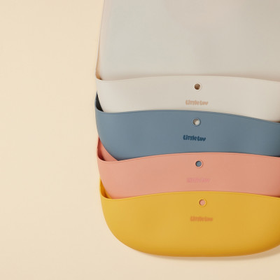 Yếm Ăn Dặm Cho Bé LocknLock Little Luv Silicone Feeding LBB430, Hàng Chính Hãng, Gấp Gọn - JoyMall