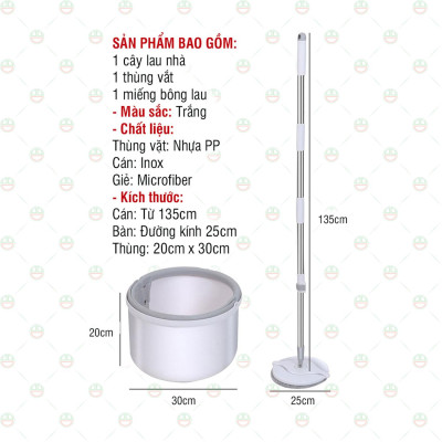 Bộ Cây Lau Nhà Thông Minh Cao Cấp Phiên Bản Mới - Cho Nhà Sạch Sẽ - Gọn Không Chiếm Diện Tích