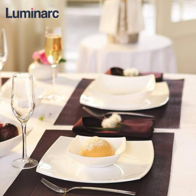 Bát thủy tinh đựng thực phẩm Luminarc Quadrato 16cm - H4743/07801, dùng vi sóng, sản xuất Pháp