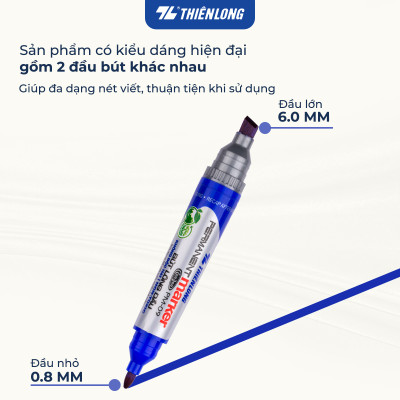 Combo 5/10/20 Bút lông dầu 2 đầu bút Thiên Long PM-09, mực đạt tiêu chuẩn Châu Âu, bám dính tốt trên nhiều vật liệu