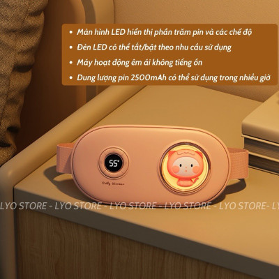 Quà tặng phụ nữ- Đai massage, chườm nóng giảm đau bụng kinh dòng cao cấp