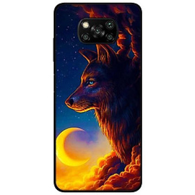 Ốp lưng dành cho Xiaomi Poco X3 mẫu Sói Và Mặt Trăng
