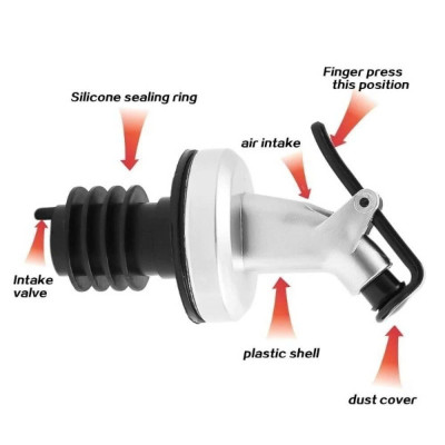 Vòi Rót Dầu Ô Liu, Nước Tương, Nước Mắm, Có Nắp Chặn Tiện Dụng Khi Nấu Ăn, Vòi Rót Rượu Nắp Cao Su Chắc Chắn