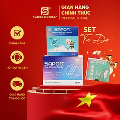 Tăm bông SAPON – Set Tự Do – Hộp giấy chữ nhật thân giấy & baby thân giấy 200 que + tặng tăm bông trang điểm 100 que
