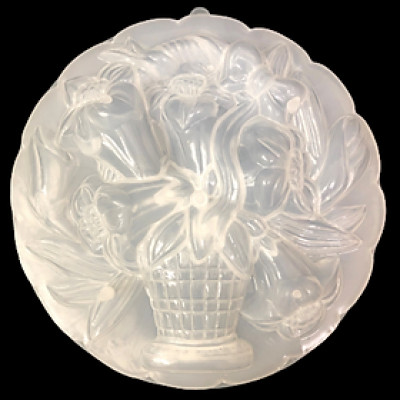 Khuôn rau câu sinh nhật, cưới hỏi giỏ hoa Ly Ly – Khuôn hình tròn loại 20 cm - Mã số 1126