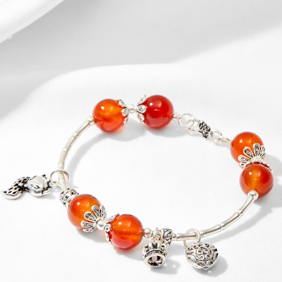 Vòng tay mã não đỏ phối hồ ly Ngọc Quý Gemstones