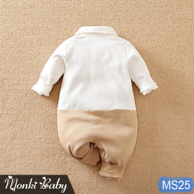 Body bé trai quý tộc dáng gile vest lịch lãm, bộ áo liền quần cho sinh nhật sự kiện, chất cotton 100% dày dặn đẹp | MS25