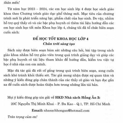 Để Học Tốt Khoa Học Lớp 4 (Bám Sát SGK Chân Trời Sáng Tạo) - HA