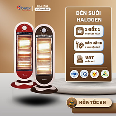Máy Sưởi HALOGEN SOWUN SW838 Dùng Cho Phòng Tắm, Phòng Ngủ - Làm Ấm Nhanh - Tiết Kiệm Điện
