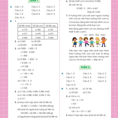 Phiếu Bài Tập Cuối Tuần Toán 4