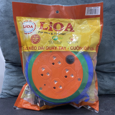 Ổ cắm Lioa 6 ổ đơn đa năng kéo dài DB52-10A ( dây 5m ) cao cấp 