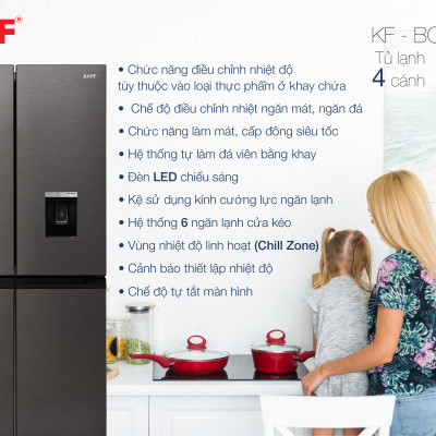 TỦ LẠNH KAFF KF-BCD620DI - Hàng Chính Hãng