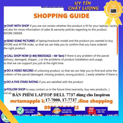 BÀN PHÍM LAPTOP DELL 7737 dùng cho Inspiron 17-7000, 17-7737 - Hàng Nhập Khẩu New Seal