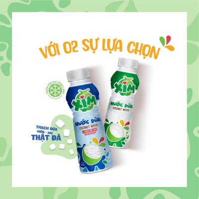 Combo 12 Chai Nước dừa Xim thạch dừa tươi chai PET 350ml