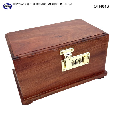 Hộp Để Trang Sức Bằng Gỗ Hương Dáng Trơn Có Mã Khóa Số An Toàn Bảo Mật - OTH046