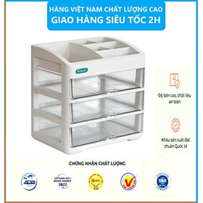 Tủ Đựng Mỹ Phẩm Cao Cấp HOKORI 3 Tầng, Kệ Đựng Mỹ Phẩm, Đồ Trang Điểm Nhiều Ngăn - Hàng Việt Nam