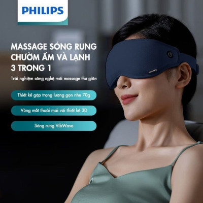 Máy massage mắt nóng và lạnh công nghệ 3Dsuit và VibWave Philips PPM3101E - Hàng Nhập Khẩu