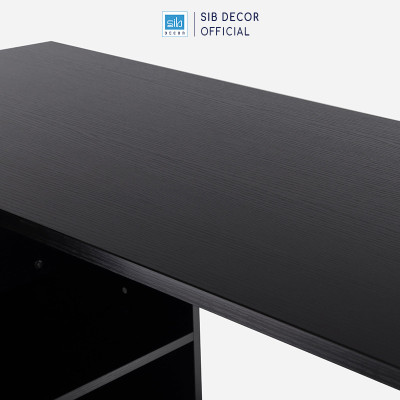 Bàn Làm Việc Kết Hợp Tủ Gỗ 3 Ngăn Kéo Hiện Đại Màu Trắng Đen Thương Hiệu SIB Decor BLV106/107