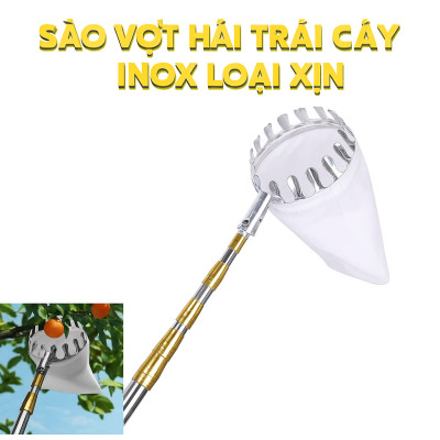 Sào Vợt Inox Hái Trái Cây Trên Cao – 6M Rút Dài, Độ Bền Cao Kèm 4 Phụ Kiện Loại 1