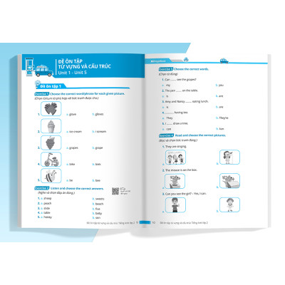 Đề ôn tập từ vựng và cấu trúc tiếng Anh lớp 2