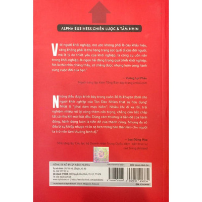 Sách - 36 Lời Khuyên Dành Cho Người Khởi Nghiệp (Tái Bản 2017)